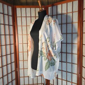 Sheer Floral Kimono Cardigan